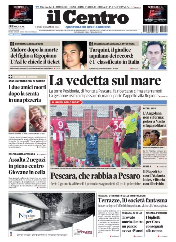 Prima-pagina-il centro-oggi-edizione-del-2024-11-04